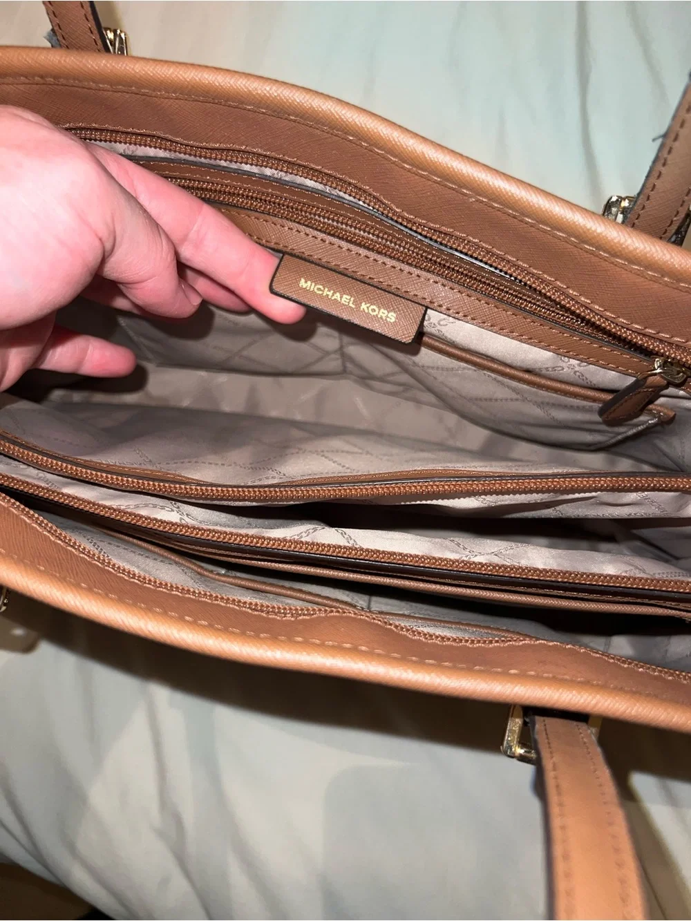 Michael Kors Chestnut Brown Leather Shoulder Tote
